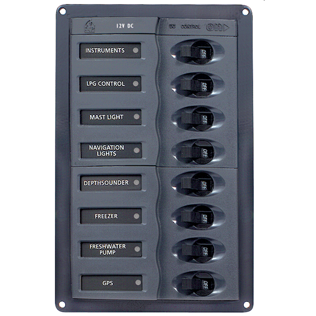 BEP 901V Circuit Breaker Panel 8-Way 12v Vertical