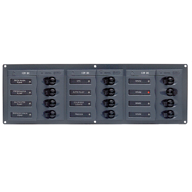 BEP 902NMH Circuit Breaker Panel 12-Way 12v Horizontal