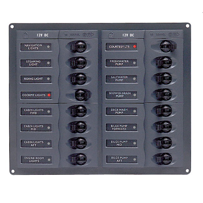 BEP 904NM Circuit Breaker Panel 16-Way 12v