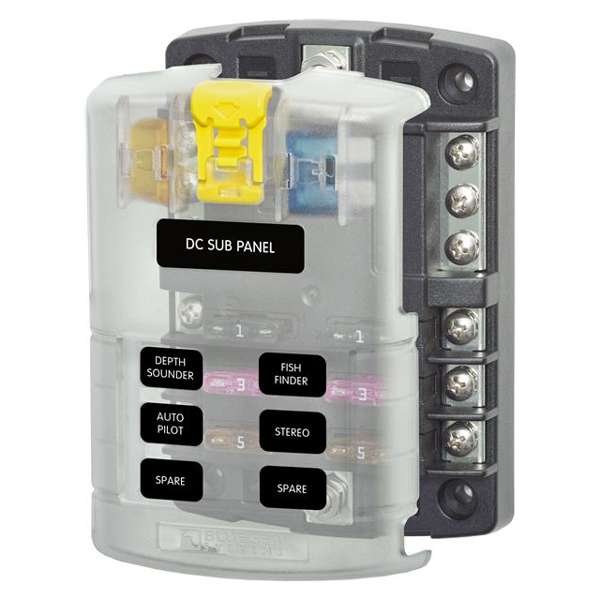 Blue Sea Fuse Block Ato 6 Circuit + Ground
