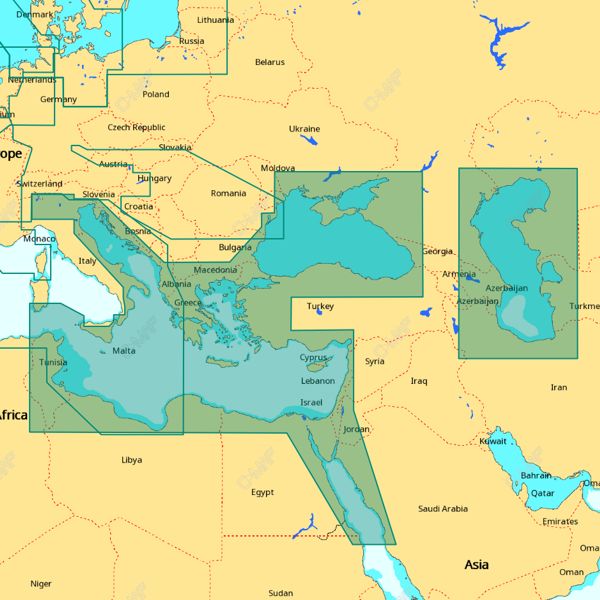 C-MAP 4D Wide Area - East Mediterranean & Black Caspian Seas