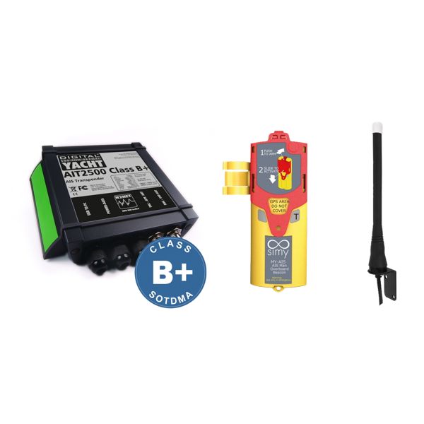 Digital Yacht AIT2500 AIS Transponder With Antenna and SIMY AIS MOB Beacon Digital Yacht AIT2500 AIS Transponder With Antenna and SIMY AIS MOB Beacon