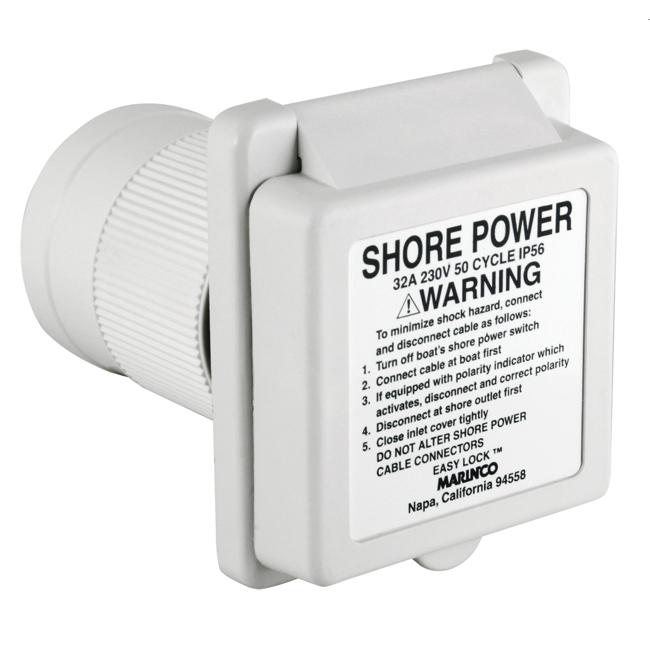 Marinco 32A Inlet Watertight Standard EZ Lock