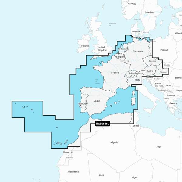 Navionics Plus Large - Europe Central & West - EU646L - SD Card