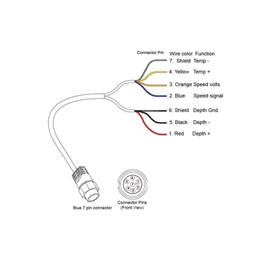 Simrad Transducer Adapter cable 7 pin BLUE to bare wires