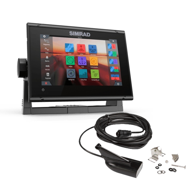 Simrad GO7 XSR 7-inch Chartplotter and Radar Display With Global Basemap And Transom HDI Transducer