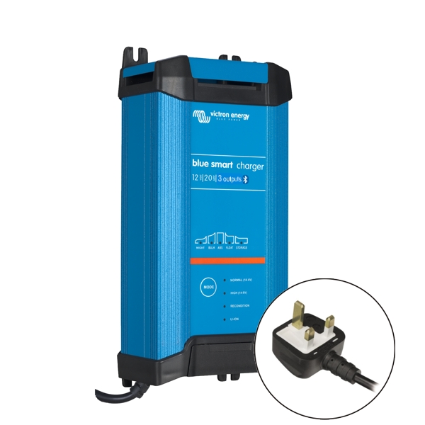 Victron Blue Smart IP22 Charger 12v/20a (3 outputs) UK Plug Victron Blue Smart IP22 Charger 12v/20a (3 outputs) UK Plug